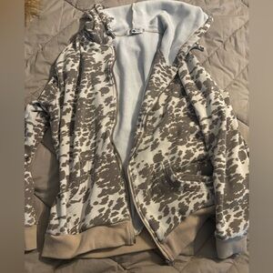 Crazy Train Full Zip Cow-Print Jacket size XXL